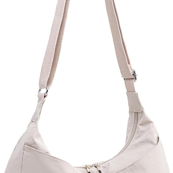 Nylon Crescent Bag Multi-Pocket Crossbody Hobo for Women Light Travel - Picture 1 of 7